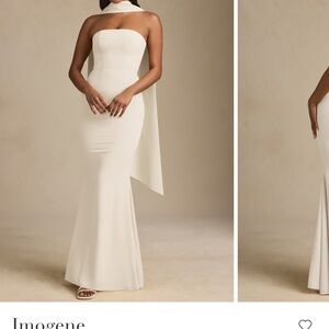 Oh Polly Cream Strapless Dress | Imogene | Ivory